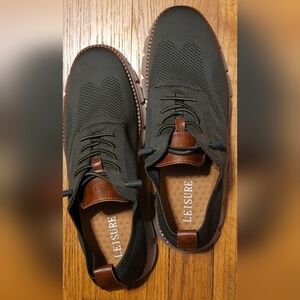 Men's Dark Green Knit Oxfords